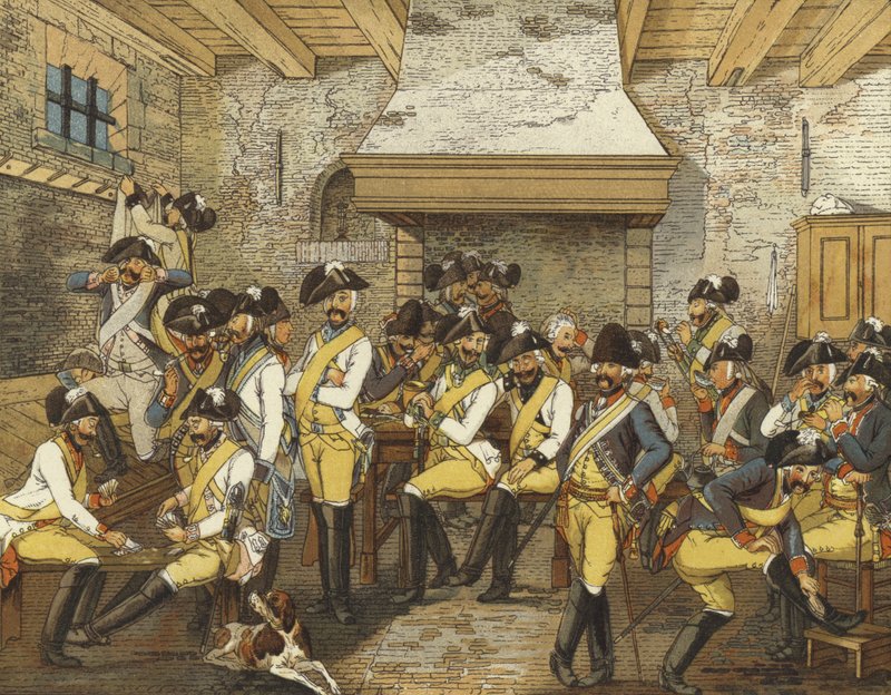 Uniformy holandské jízdy, c1790 od Dutch School