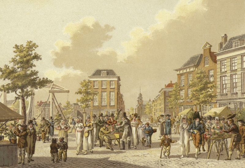 Květinový trh, Rotterdam, 1807 od Dutch School