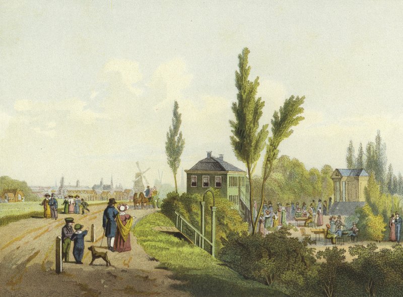 Land en Yzigt, zahrada mimo Haarlemmer Poort, Amsterdam, 19. století od Dutch School