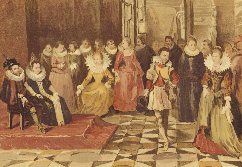 Filip Vilém Oranžský a jeho manželka Eleonora Bourbon-Conde na plese. od Dutch School