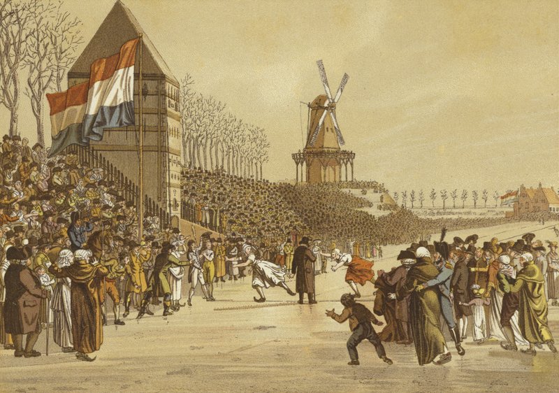 Dámské závody v bruslení, Leeuwarden, Nizozemsko, 1805 od Dutch School