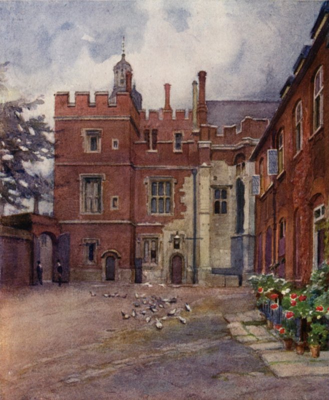 Eton: The Old Brewhouse Yard (barevné lito) od E. D. Brinton