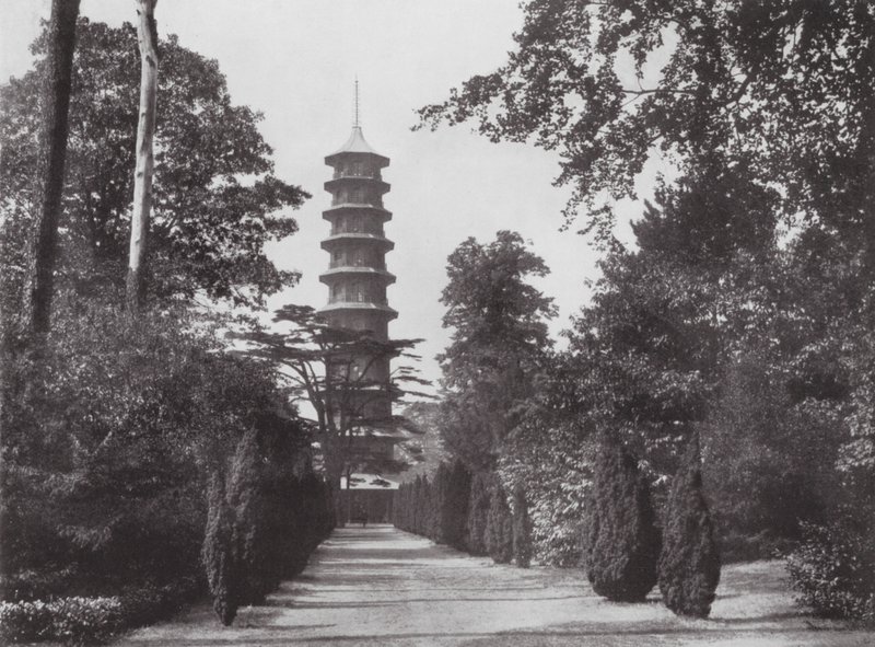 Kew Gardens, asi 1900 (čb fotografie) od E. J. Wallis