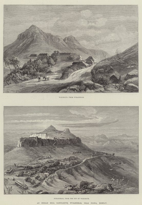 Sanitarium Indian Hill, Purandhar, poblíž Poona, Bombay od E. Jennings