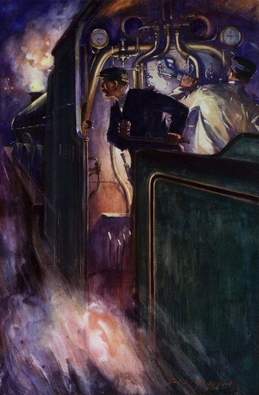 The Night Mail (barevné lito) od E. S. (after) Hodgson