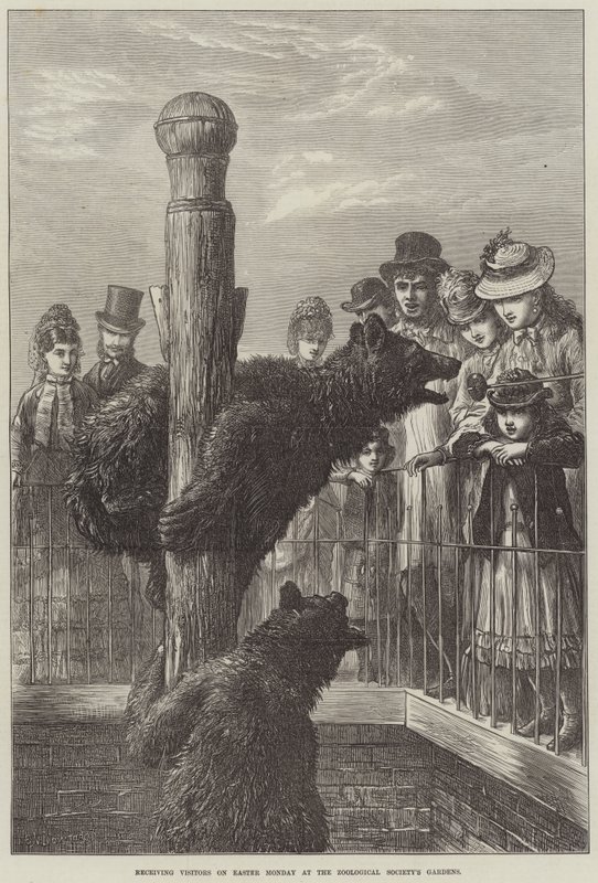 Přijímání návštěvníků na Velikonoční pondělí v zahradách Zoologické společnosti od Ebenezer Newman Downard