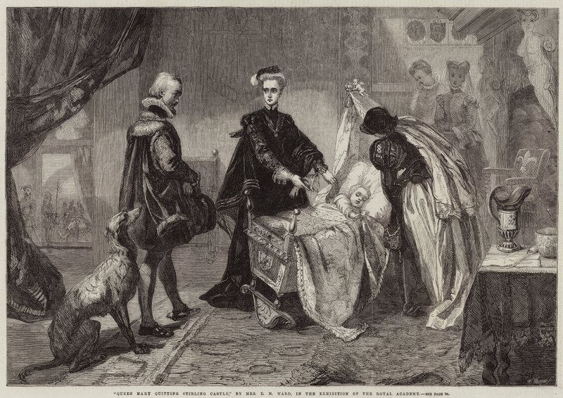 Queen Mary opouští hrad Stirling od Edgar Melville Ward