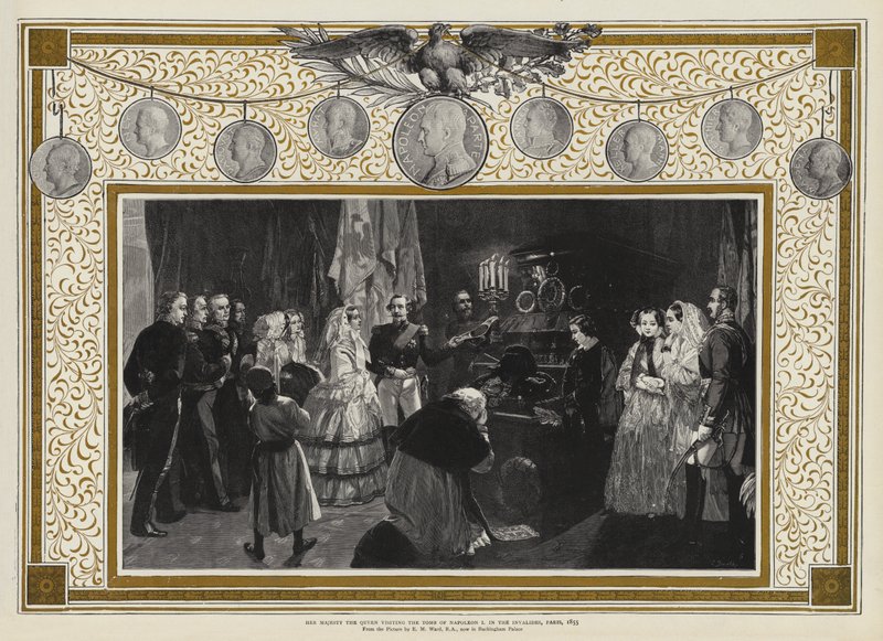 Její Veličenstvo královna navštívila hrobku Napoleona I. v Invalidovně, Paříž, 1855 od Edgar Melville Ward
