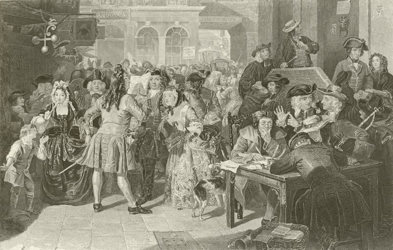 The South Sea Bubble, Londýn od Edgar Melville after Ward