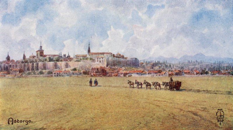 Severní Španělsko: Astorga, z jihovýchodu (barva lito) od Edgar T. A. Wigram