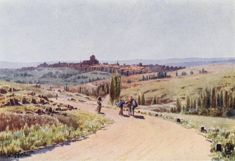 Severní Španělsko: Avila, od severozápadu (barevně lito) od Edgar T. A. Wigram