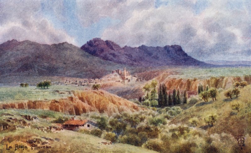 Severní Španělsko: La Rioja Alavesa, pohled na sever přes Ebro (barevní členové) od Edgar T. A. Wigram