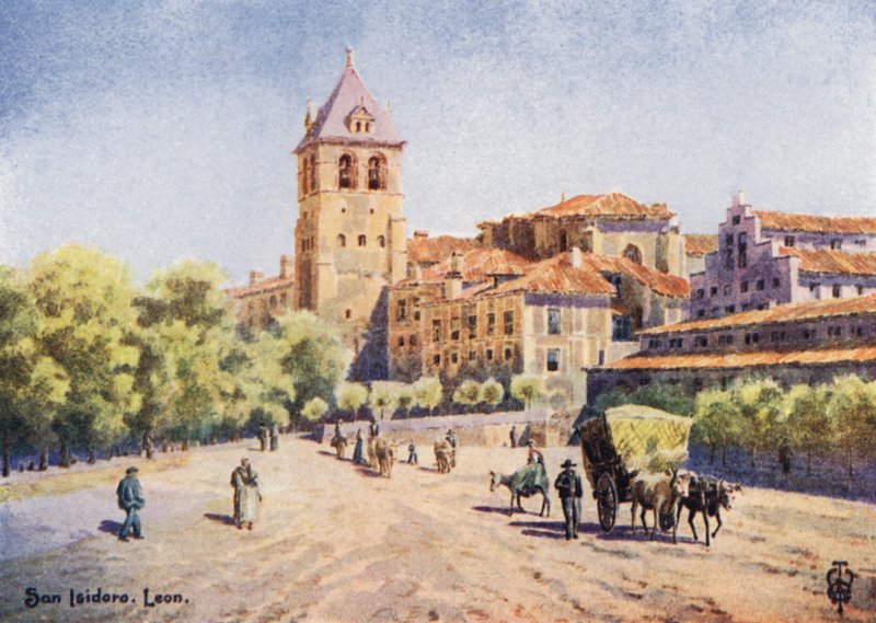 Severní Španělsko: Leon, kostel San Isidoro (barevné lito) od Edgar T. A. Wigram