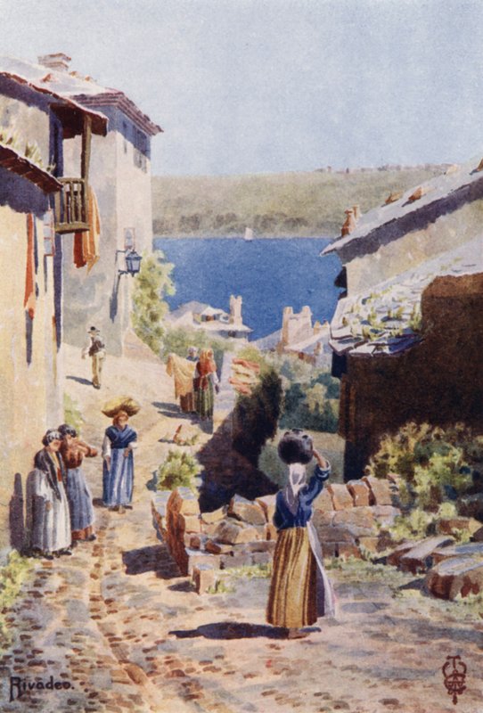 Severní Španělsko: Rivadeo, přístup k přístavu (barevné lito) od Edgar T. A. Wigram