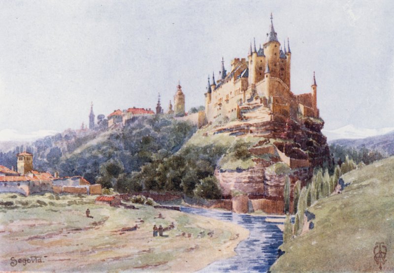 Severní Španělsko: Segovia, Alcazar (barevné lito) od Edgar T. A. Wigram