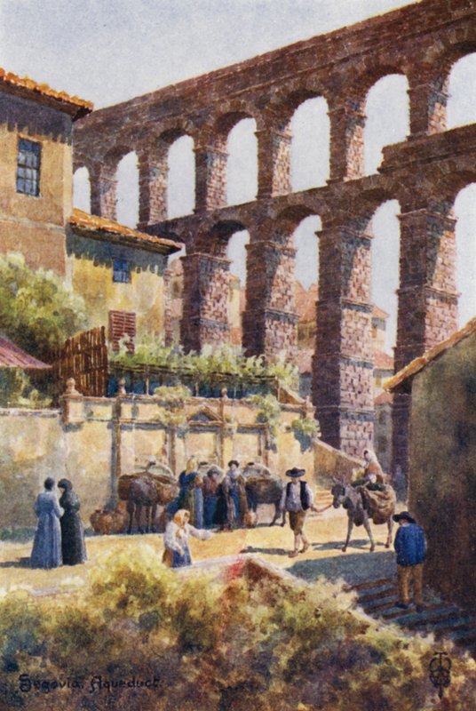 Severní Španělsko: Segovia, akvadukt (barva lito) od Edgar T. A. Wigram