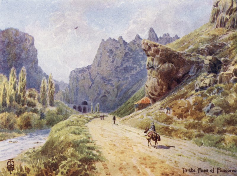 Severní Španělsko: Soutěska Pancorvo (barva litho) od Edgar T. A. Wigram