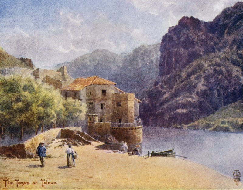 Severní Španělsko: Toledo, The Gorge of the Tagus (barva lito) od Edgar T. A. Wigram