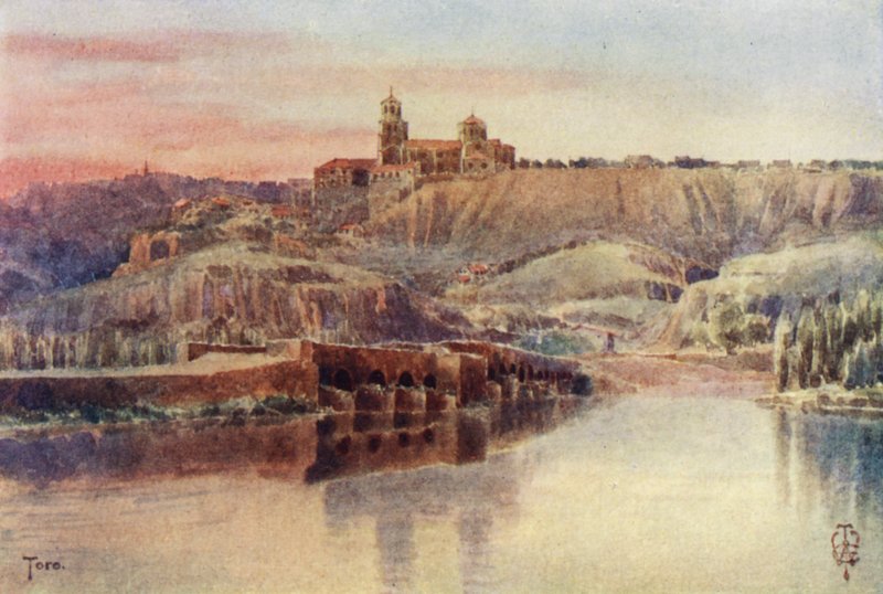 Severní Španělsko: Toro, z břehů Duero (barva lito) od Edgar T. A. Wigram