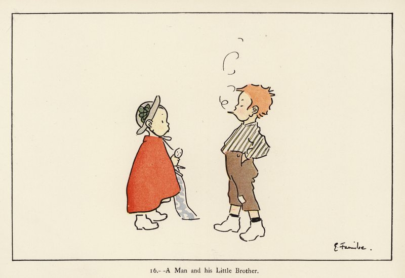 Muž a jeho malý bratr (barevné lito) od Edith Farmiloe