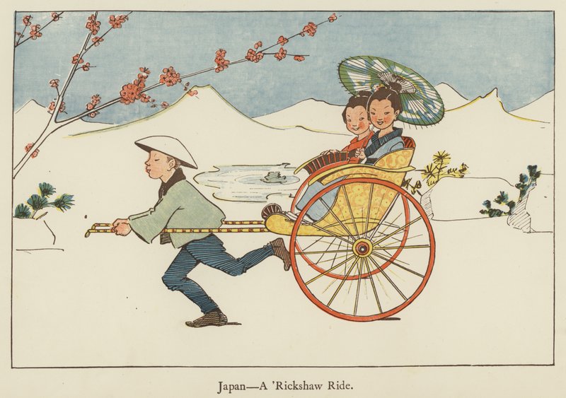 Japonsko, jízda na rikši od Edith Farmiloe