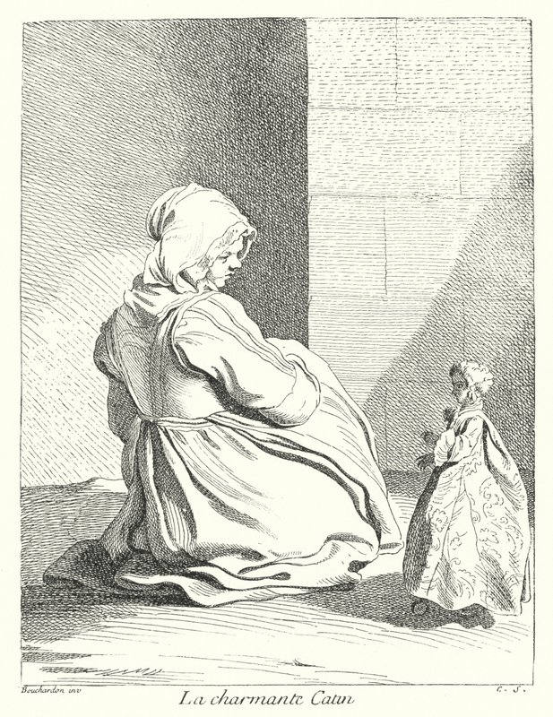 The Charming Prostitute (rytina) od Edmé (after) Bouchardon