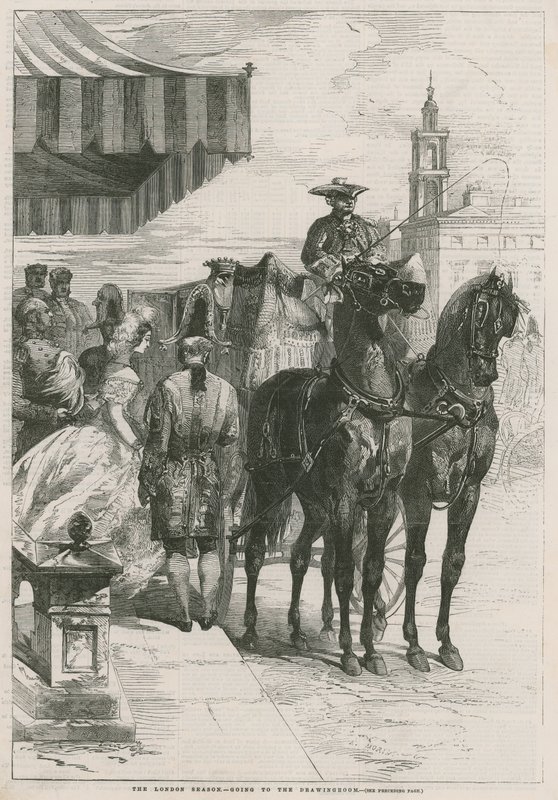 The London Season: Going to Drawing Room (rytina) od Edmond Morin