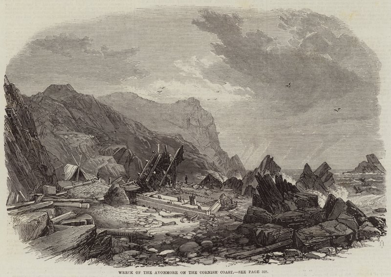 Vrak lodi Avonmore na cornwallském pobřeží od Edmund Morison Wimperis
