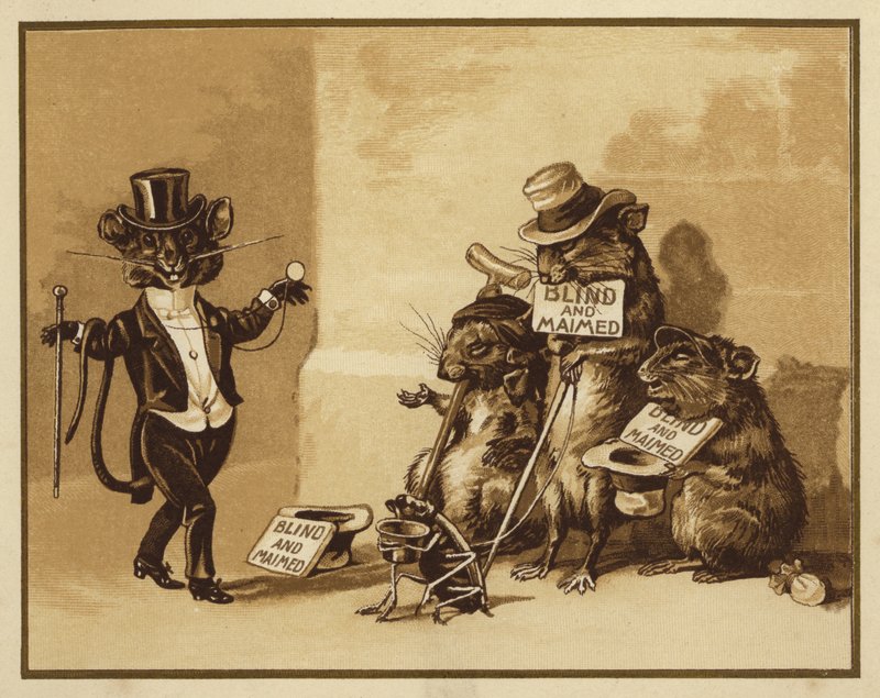 Ilustrace pro tři slepé myši (barevné lito) od Edmund G. Caldwell