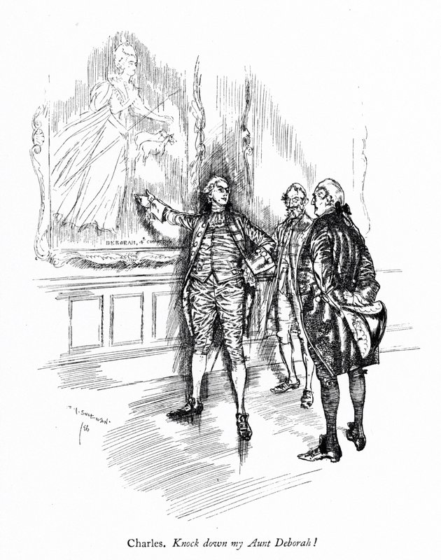 Ilustrace k Sheridanově Škole skandálu (rytina) od Edmund Joseph (after) Sullivan