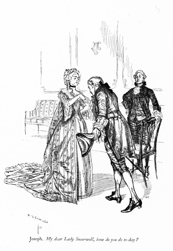 Ilustrace k Sheridanově Škole skandálu (rytina) od Edmund Joseph (after) Sullivan