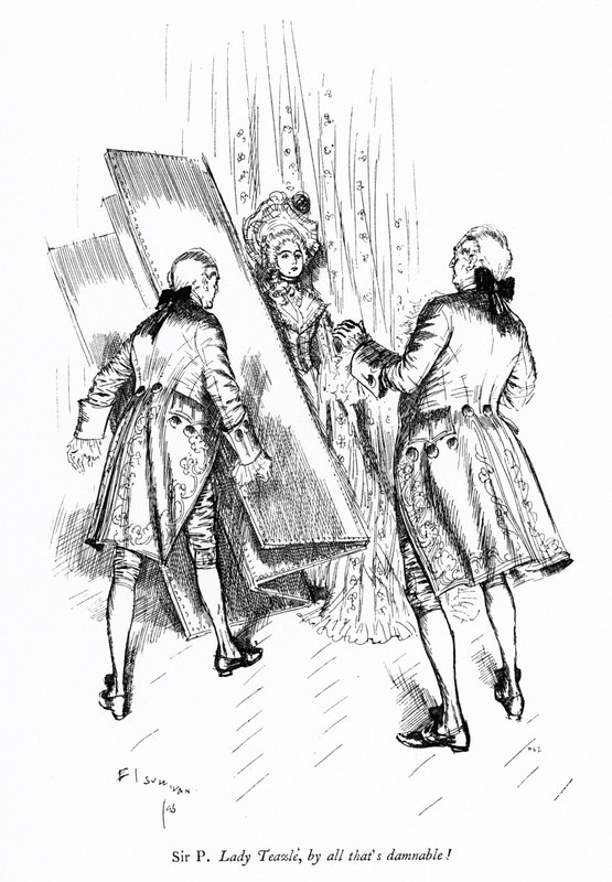 Ilustrace k Sheridanově Škole skandálu (rytina) od Edmund Joseph (after) Sullivan
