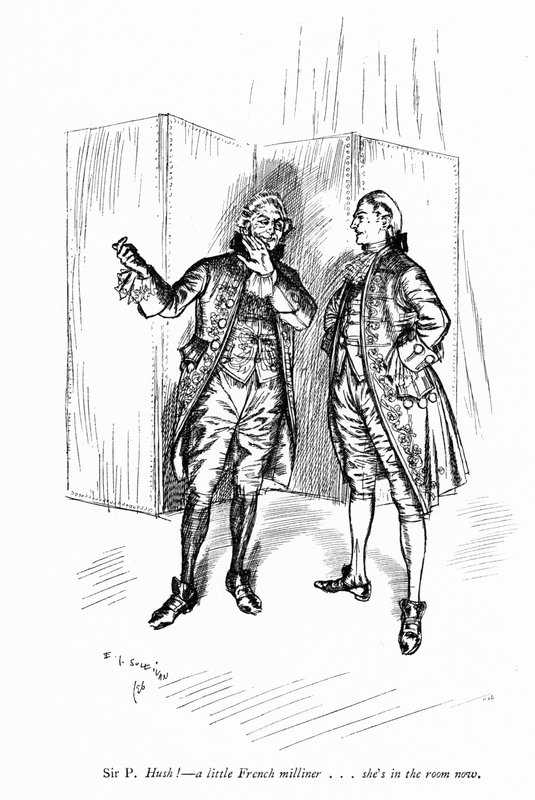 Ilustrace k Sheridanově Škole skandálu (rytina) od Edmund Joseph (after) Sullivan