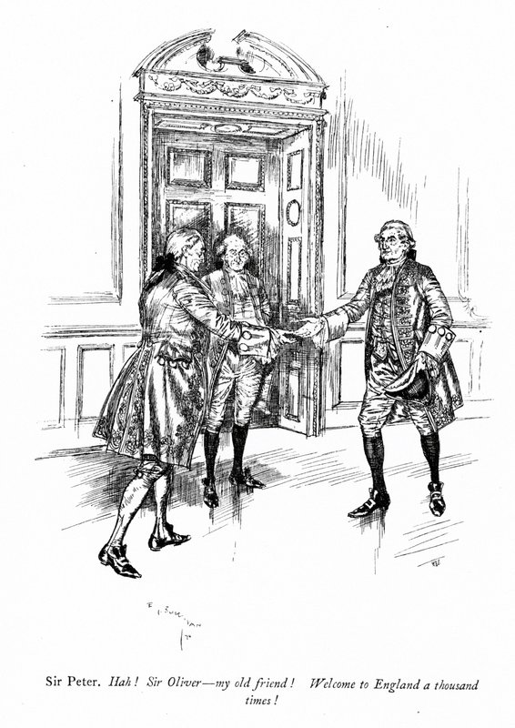 Ilustrace k Sheridanově Škole skandálu (rytina) od Edmund Joseph (after) Sullivan