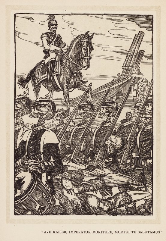 Císařský věnec: "Ave Kaiser, Imperator Moriture, Mortui Te Salutamus" (litografie). od Edmund Joseph (after) Sullivan