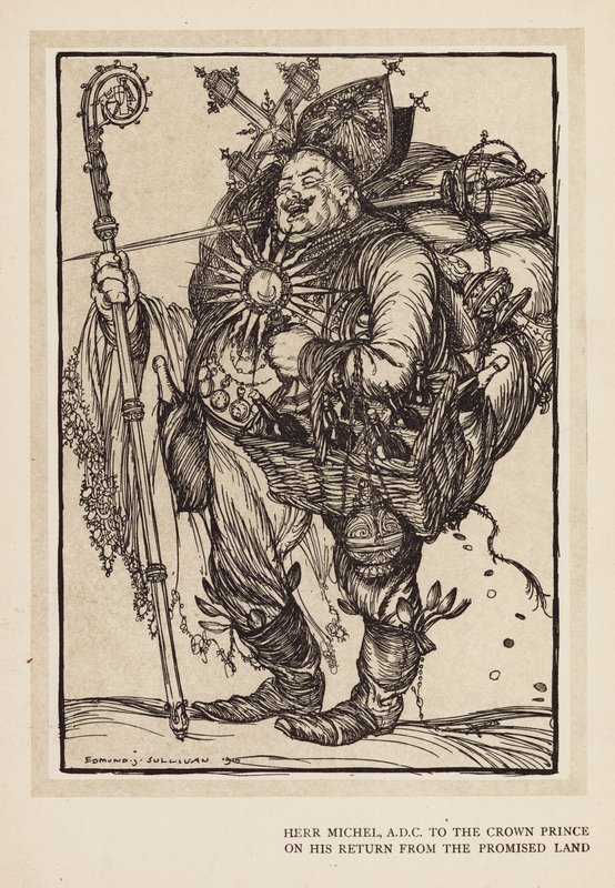 Kaiserův věnec: Michel, zástupce korunního prince při jeho návratu ze zaslíbené země (litografie) od Edmund Joseph (after) Sullivan