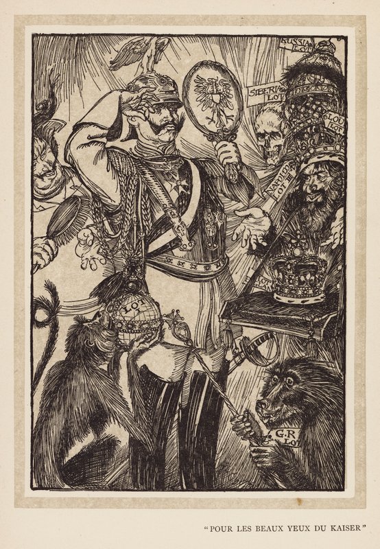 Císařský věnec: "Pour Les Beaux Yeux Du Kaiser" (litografie) od Edmund Joseph (after) Sullivan