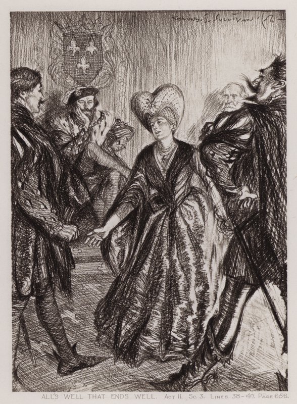 Všechno je dobré, to končí dobře, dějství II Sc 3 od Edmund Joseph Sullivan