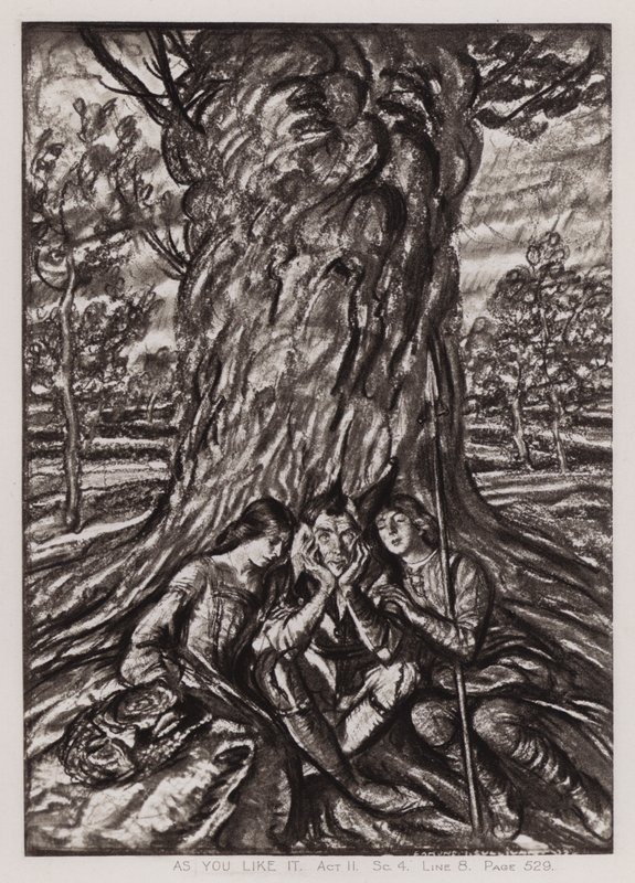 Jak se vám líbí, dějství II, Sc 4 (litho) od Edmund Joseph Sullivan