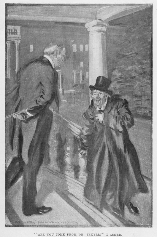 Ilustrace pro Dr. Jekylla a pana Hyda od R L Stevensona od Edmund Joseph Sullivan