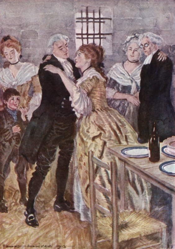 Ilustrace k Vicar of Wakefield od Olivera Goldsmitha (barevné lito) od Edmund Joseph Sullivan