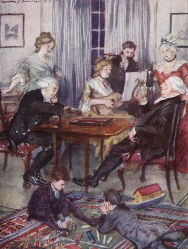 Ilustrace k Vicar of Wakefield od Olivera Goldsmitha (barevné lito) od Edmund Joseph Sullivan