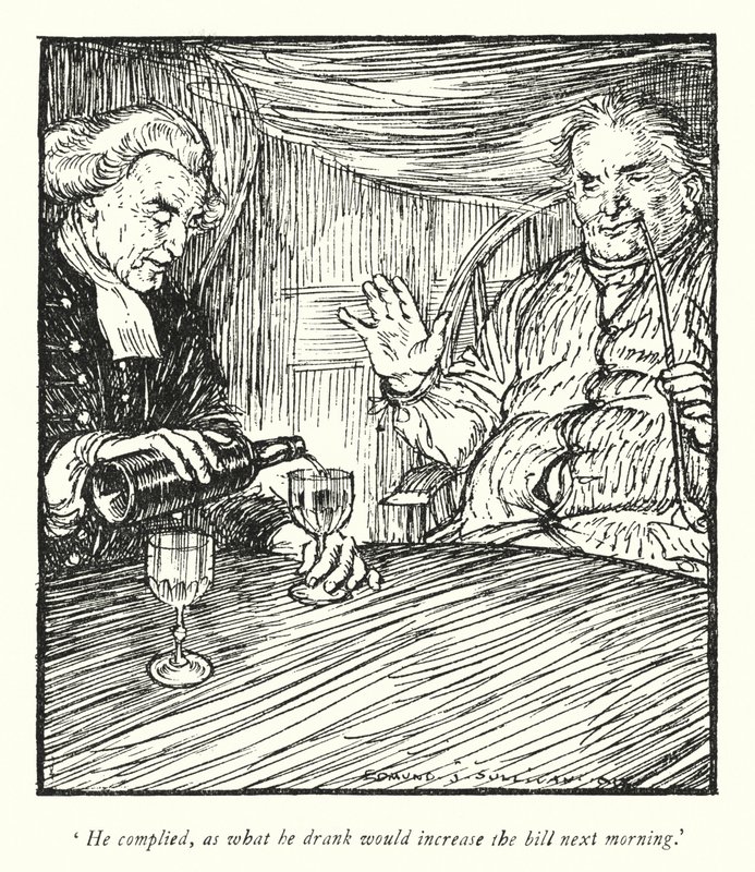 Ilustrace k Vicar of Wakefield od Olivera Goldsmitha (litho) od Edmund Joseph Sullivan