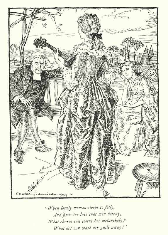 Ilustrace k Vicar of Wakefield od Olivera Goldsmitha (litho) od Edmund Joseph Sullivan