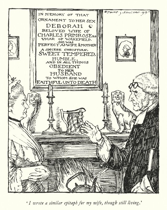 Ilustrace k Vicar of Wakefield od Olivera Goldsmitha (litho) od Edmund Joseph Sullivan