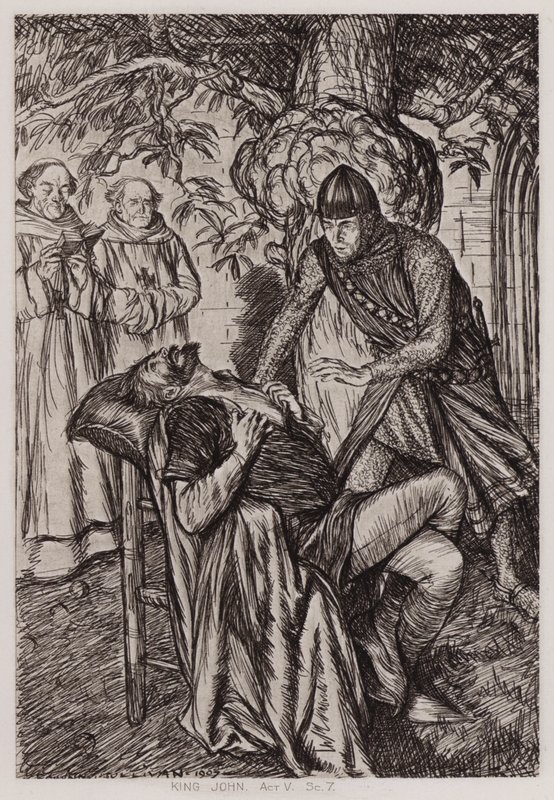 Život a smrt krále Jana, dějství V, Sc 7 (litho) od Edmund Joseph Sullivan