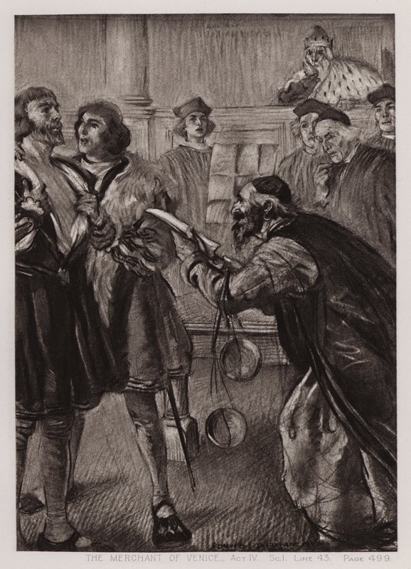 Kupec benátský, dějství IV, Sc I od Edmund Joseph Sullivan