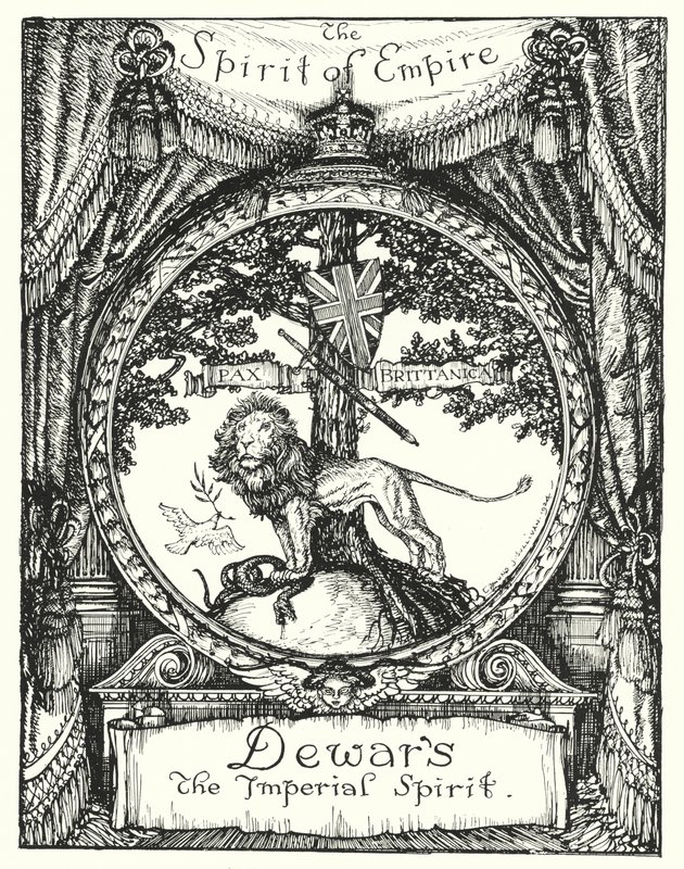 The Spirit of Empire, kresba pro reklamu na Dewarovu skotskou whisky (litho) od Edmund Joseph Sullivan