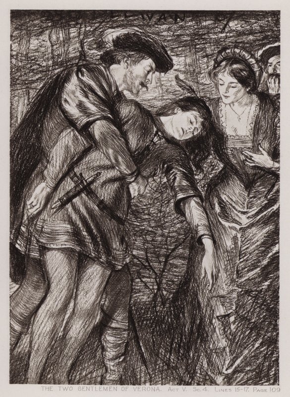 Dva pánové z Verony, dějství V, Sc 4 (litho) od Edmund Joseph Sullivan
