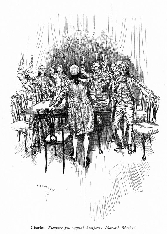 Ilustrace pro Sheridans Škola pro skandál od Edmund Joseph after Sullivan